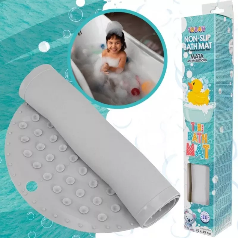 Tappetino da bagno antiscivolo grigio