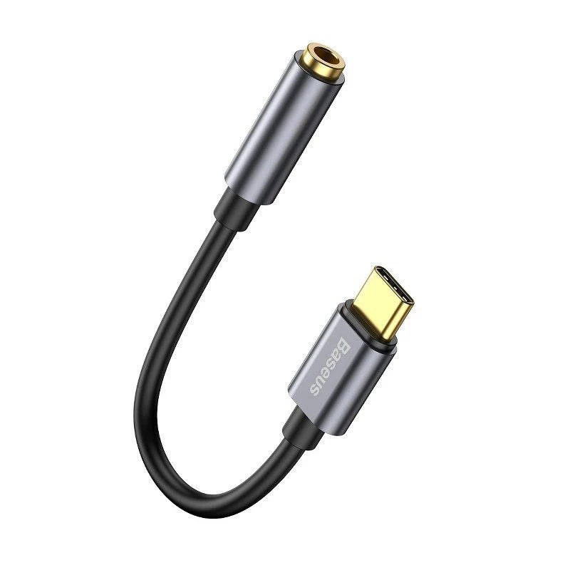 Baseus L54 adattatore audio USB-C + mini jack 3,5 mm (nero+grigio)