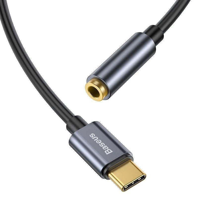 Baseus L54 adattatore audio USB-C + mini jack 3,5 mm (nero+grigio)