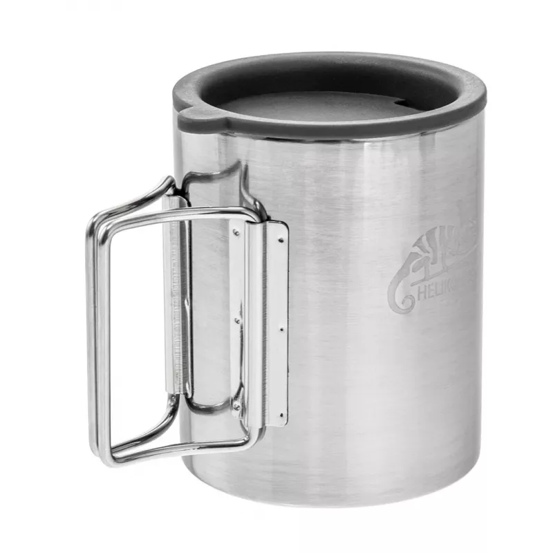 Helikon tazza termica con coperchio 250 ml argento, nero
