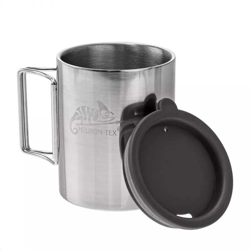 Helikon tazza termica con coperchio 250 ml argento, nero
