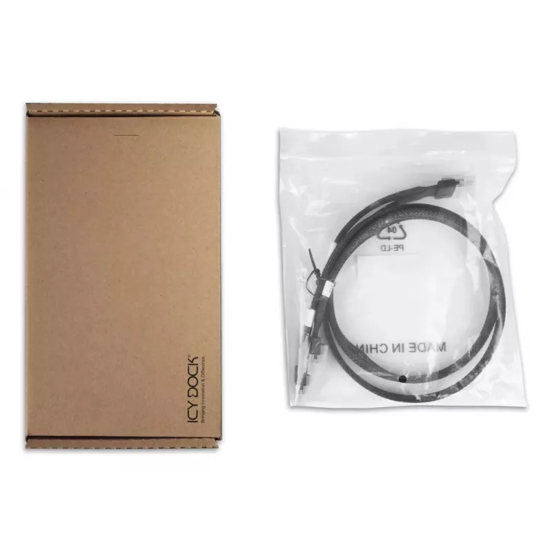 ICY DOCK - cavo SlimSAS 8i SFF-8654 a 2x SlimSAS 4i SFF-8654 - 0,5M