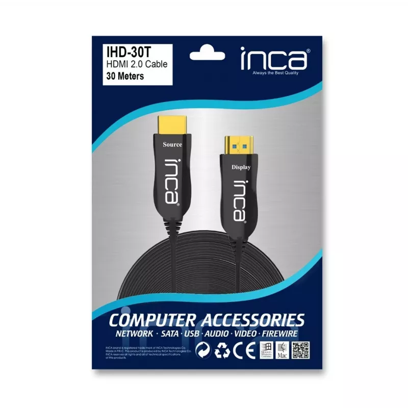 Cian Technology GmbH INCA cavo HDMI IHD-30T 2.0 cavo di collegamento 4K 30Hz 30m Retail - cavo - digitale/display/video