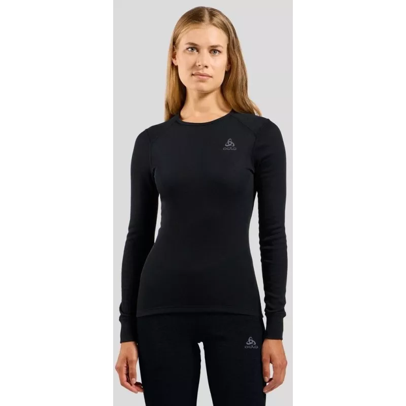 T-shirt a maniche lunghe con scollo rotondo Odlo BL TOP ACTIVE WARM ECO donna, taglia S, nero