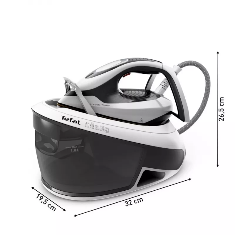 Tefal Express Power SV8130 2800 W 1,8 L suola Durilium AirGlide Autoclean nero, bianco