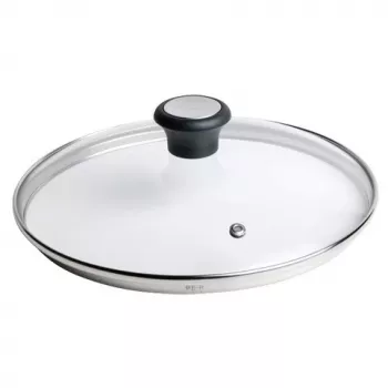 Coperchio per padella Tefal 28097612 rotondo nero, acciaio inox, trasparente