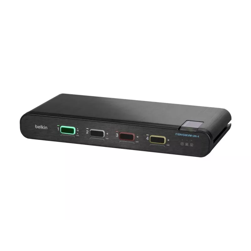 Belkin Universal Secure switch KVM F1DN104KVM-UNN4, 4 porte, monitor singolo, da DP/HDMI a DP/HDMI, 2ª generazione, senza CAC, PP4.0