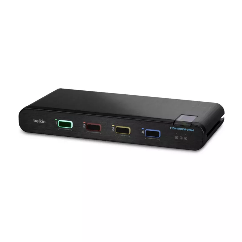 Belkin Universal Secure switch KVM F1DN104KVM-UNN4, 4 porte, monitor singolo, da DP/HDMI a DP/HDMI, 2ª generazione, senza CAC, PP4.0