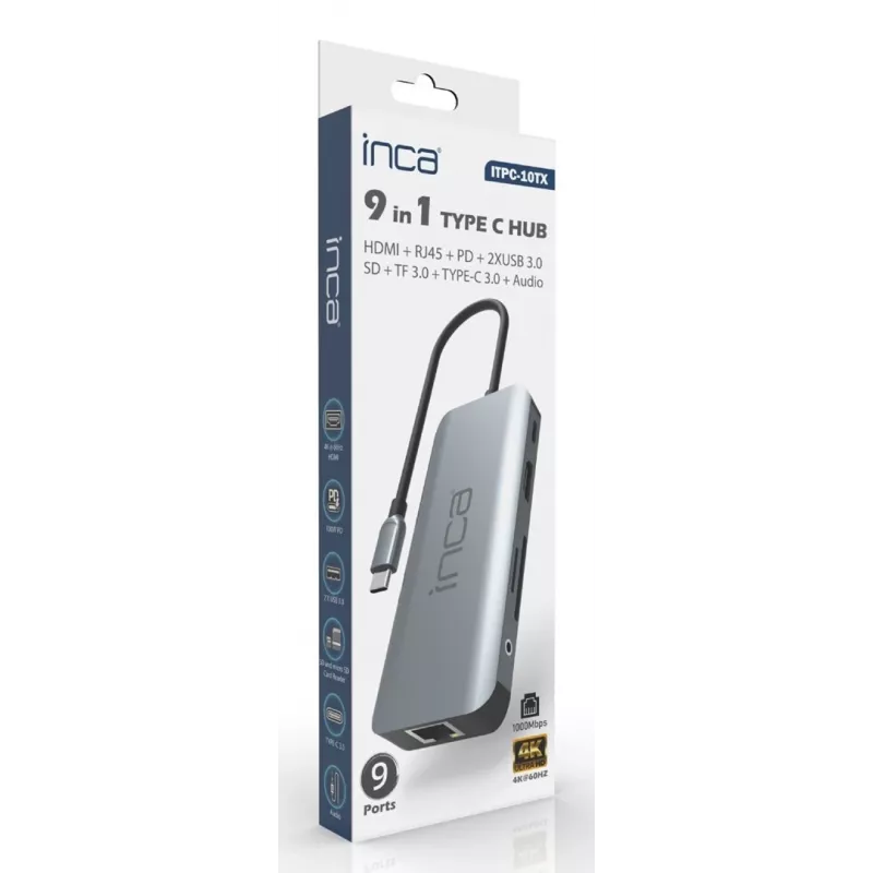 INCA adattatore ITPC-10TX USB-C 9-in-1 - adattatore