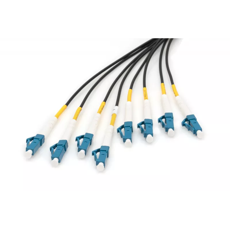 DIGITUS cavo breakout universale in fibra ottica preassemblato, singlemode OS2, 8 fibre, LC/UPC - LC/UPC
