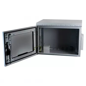 armadio a parete 19 pollici IP55 EFB Elektronik 7U porta in vetro profondità 450 mm, acciaio saldato, IP55, portata 100 kg