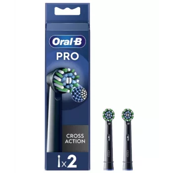 Oral-B EB50BRB-2 Pro CrossAction testine di ricambio nere, confezione da 2