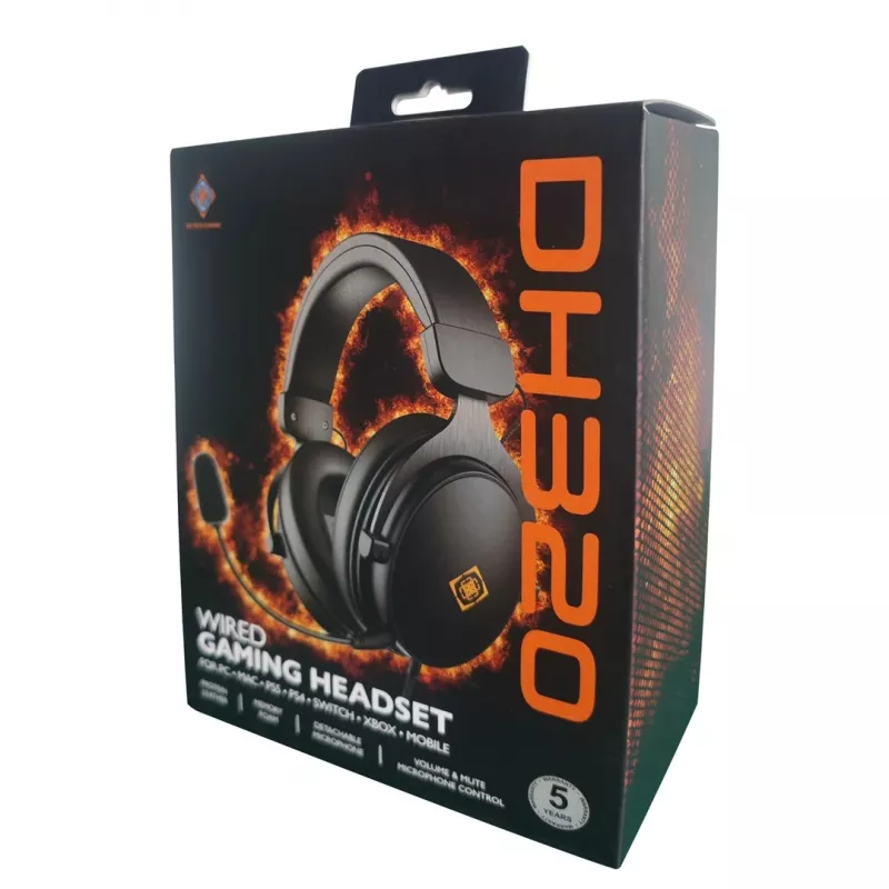 Deltaco GAM-190 cuffia gaming pelle proteica cavo 3,5 mm nero