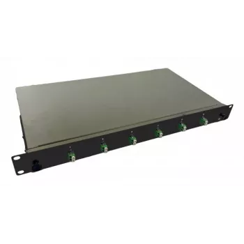 helos scatola di giunzione in fibra ottica 19 6 x LC/APC duplex OS2, pronta per la giunzione, nera