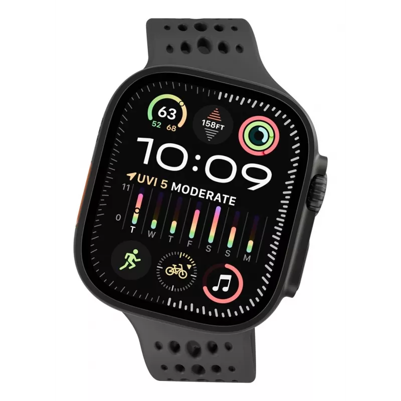 Decoded Silicone Ares O Band - cinturino in silicone per Apple Watch 44/46/49 mm (nero)