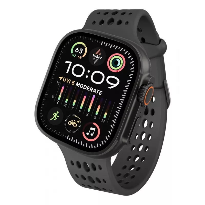 Decoded Silicone Ares O Band - cinturino in silicone per Apple Watch 44/46/49 mm (nero)
