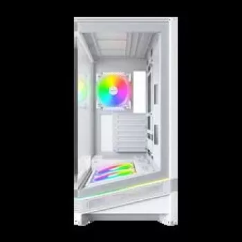 Case PC Montech Sky 3, Midi-Tower, ATX, ARGB, vetro temperato – bianco
