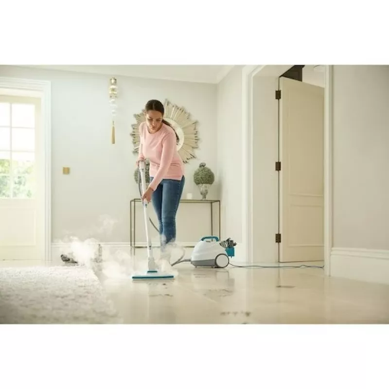 Black & Decker BHSMP2314-QS Pulitore a vapore Pulitore a vapore cilindrico 1,2 L 2300 W Blu, Bianco