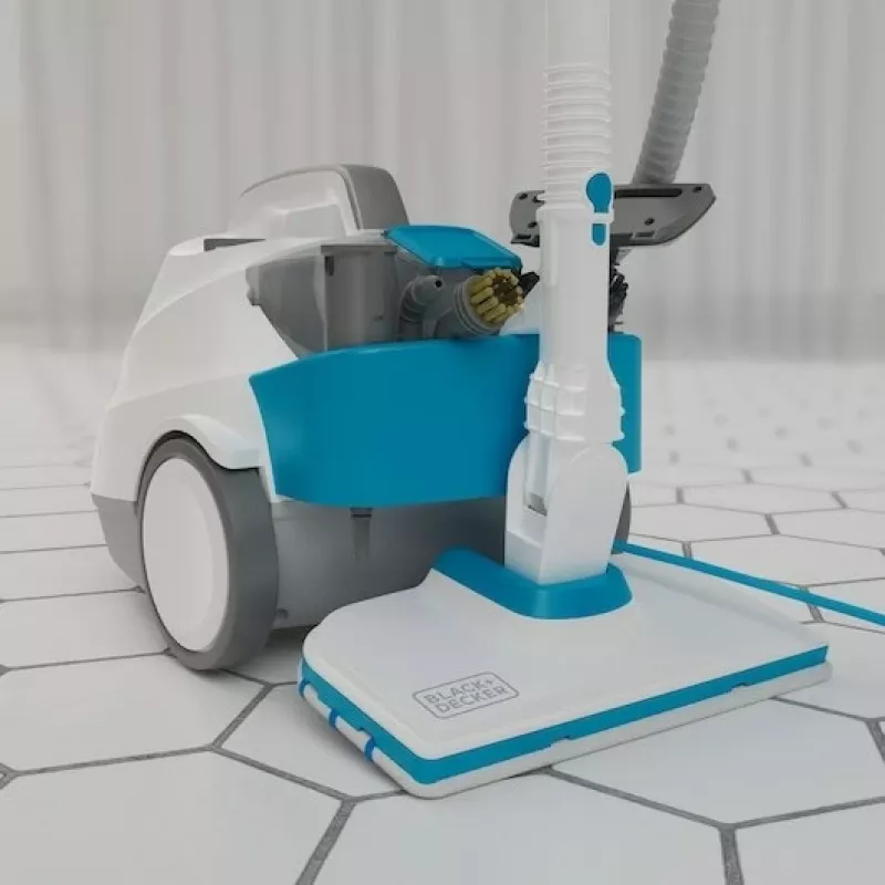 Black & Decker BHSMP2314-QS Pulitore a vapore Pulitore a vapore cilindrico 1,2 L 2300 W Blu, Bianco