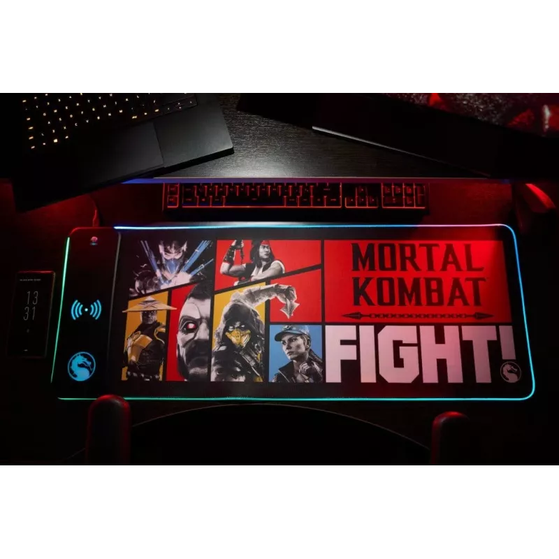Numskull tappetino per mouse Mortal Kombat + ricarica wireless 30x80cm