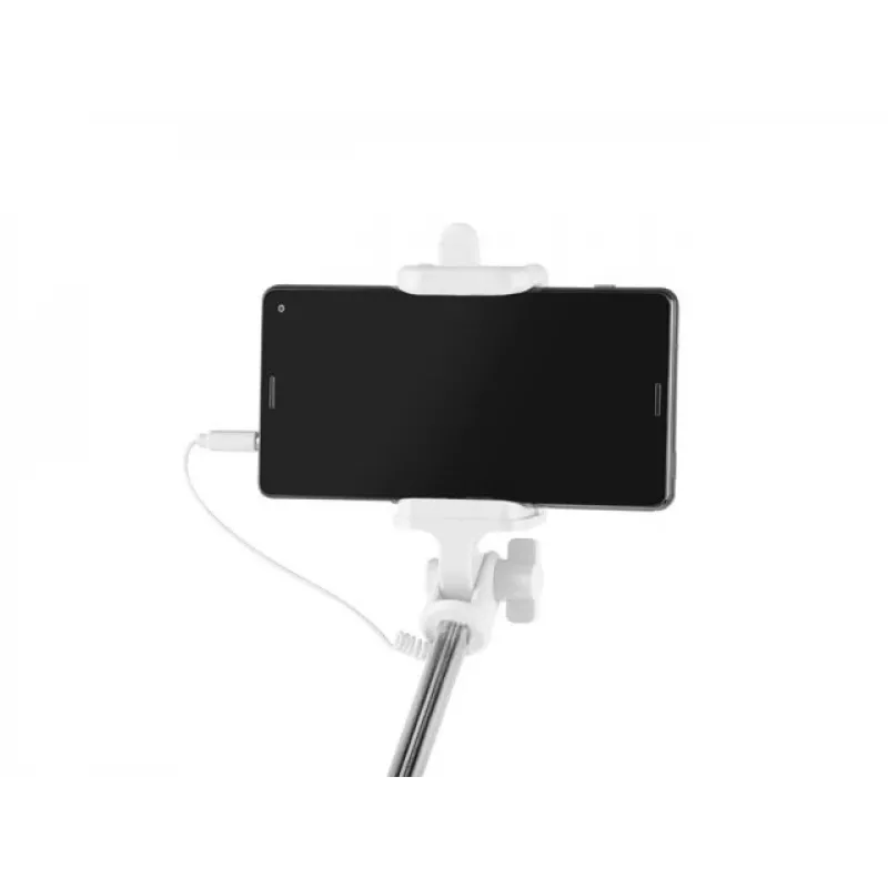 Selfie-Stick monopiede con cavo bianco