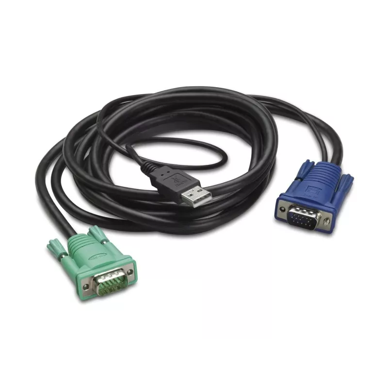 APC cavo tastiera/video/mouse (KVM) – USB, HD-15 (VGA)