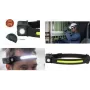 ANSMANN torcia frontale LED HD240RS, 240 lumen, ricaricabile nera, con sensore, COB e LED spot, 5 funzioni di illuminazione, - 1 pezzo (1600-0765)