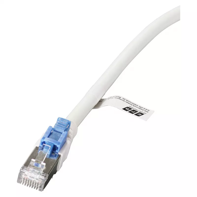 Cavo patch RJ45 EFB Cat.6A S/FTP LSZH BC AWG26 bloccabile bianco 0,5m