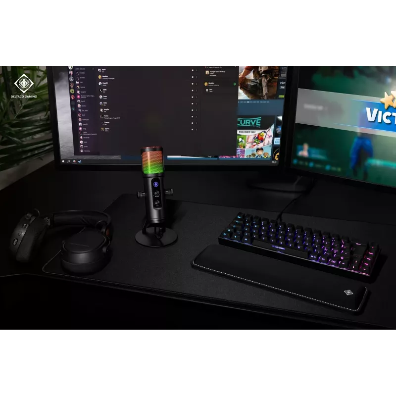 Deltaco Gaming microfono streaming RGB nero