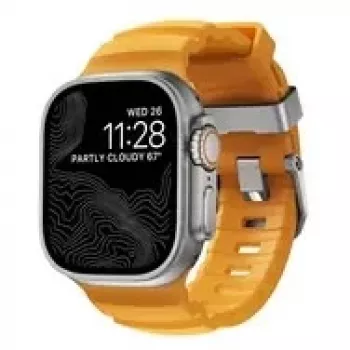 NOMAD Rocky Point Band - cinturino per Apple Watch 46mm/49mm in FKM e titanio (sol, hardware naturale)