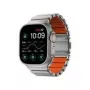 NOMAD Stratos Band - cinturino in titanio per Apple Watch 49 mm in FKM (titanio naturale, FKM Ultra-Orange)