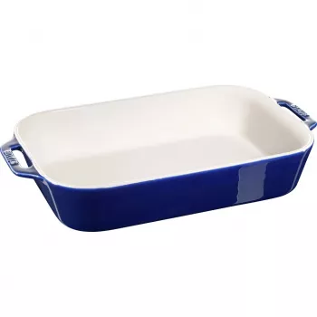 Staub Forma rettangolare in ceramica, blu scuro, 34x24x7,6
