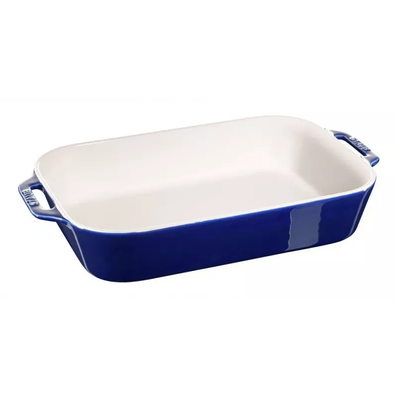 Staub Forma rettangolare in ceramica, blu scuro, 34x24x7,6
