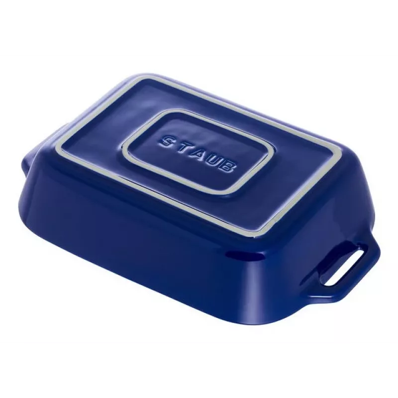 Staub Forma rettangolare in ceramica, blu scuro, 34x24x7,6