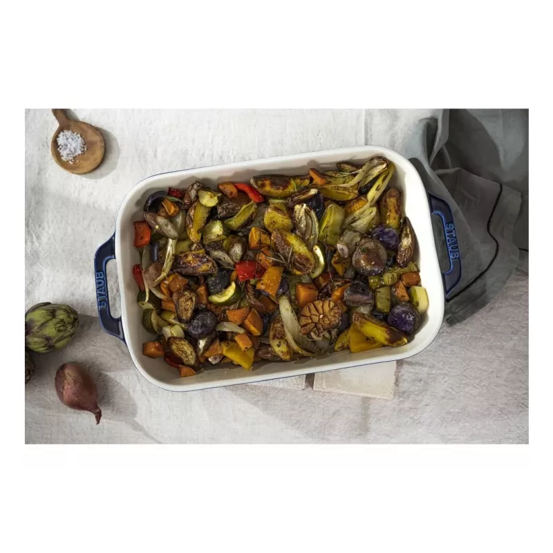 Staub Forma rettangolare in ceramica, blu scuro, 34x24x7,6