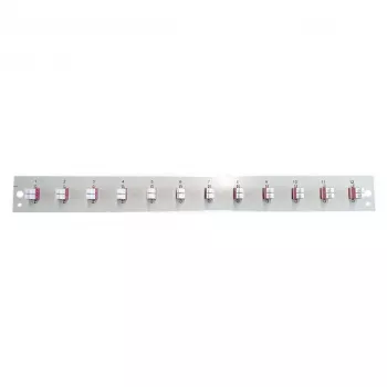 Pannello frontale in fibra ottica EFB Elektronik SB-FP-S-12SC-S-OM4 — 12× adattatori LC duplex, OM4, nero