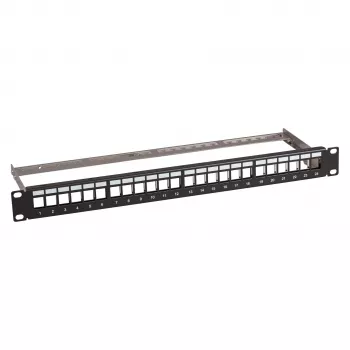 Patch panel 1U 19 pollici EFB Elektronik pannello di distribuzione 48,3 cm, 24 porte con 24x RJ45 Keystone Slimline Cat.6A