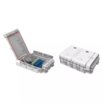 FTTH IP65 Box di terminazione in fibra ottica per esterni Produttore FTTH-BOX-OUT-5 per 48 fibre, 24 adattatori, cassetta di giunzione inclusa