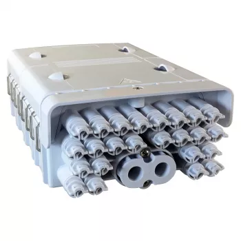 FTTH IP65 Box di terminazione in fibra ottica per esterni Produttore FTTH-BOX-OUT-5 per 48 fibre, 24 adattatori, cassetta di giunzione inclusa