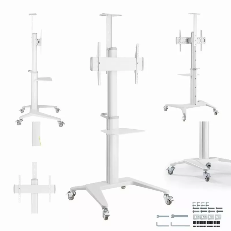 Supporto TV a pavimento 37-70/WEISS TVS-70T-02-W Gembird