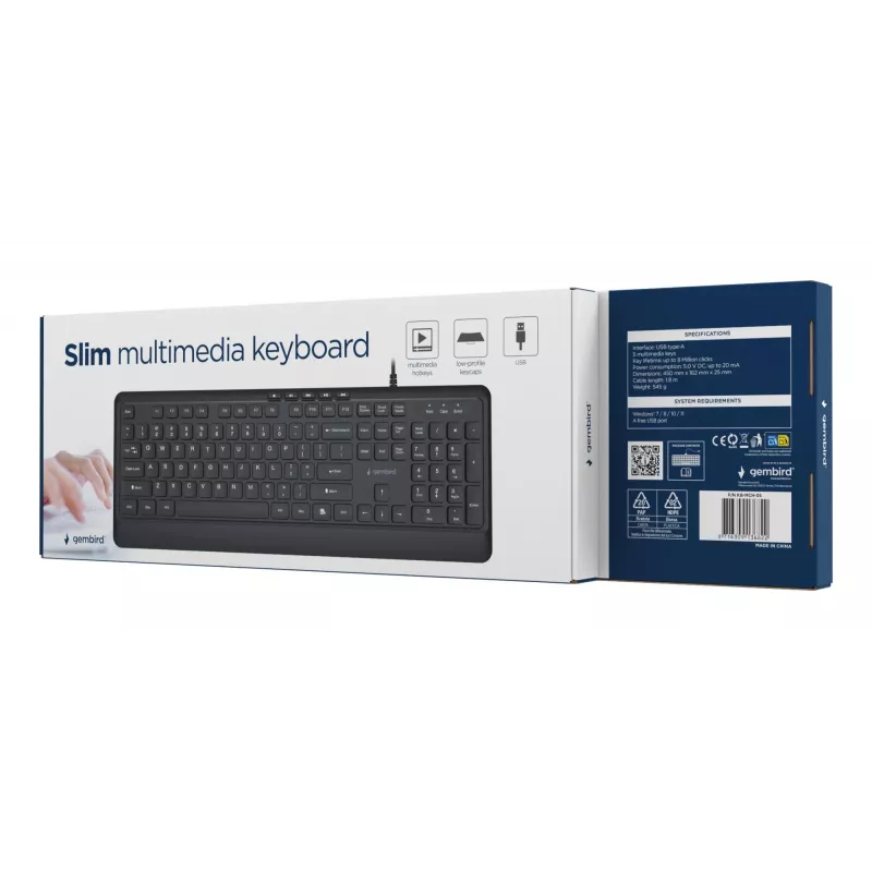 Tastiera multimedia USB ENG/nero KB-MCH-05 Gembird