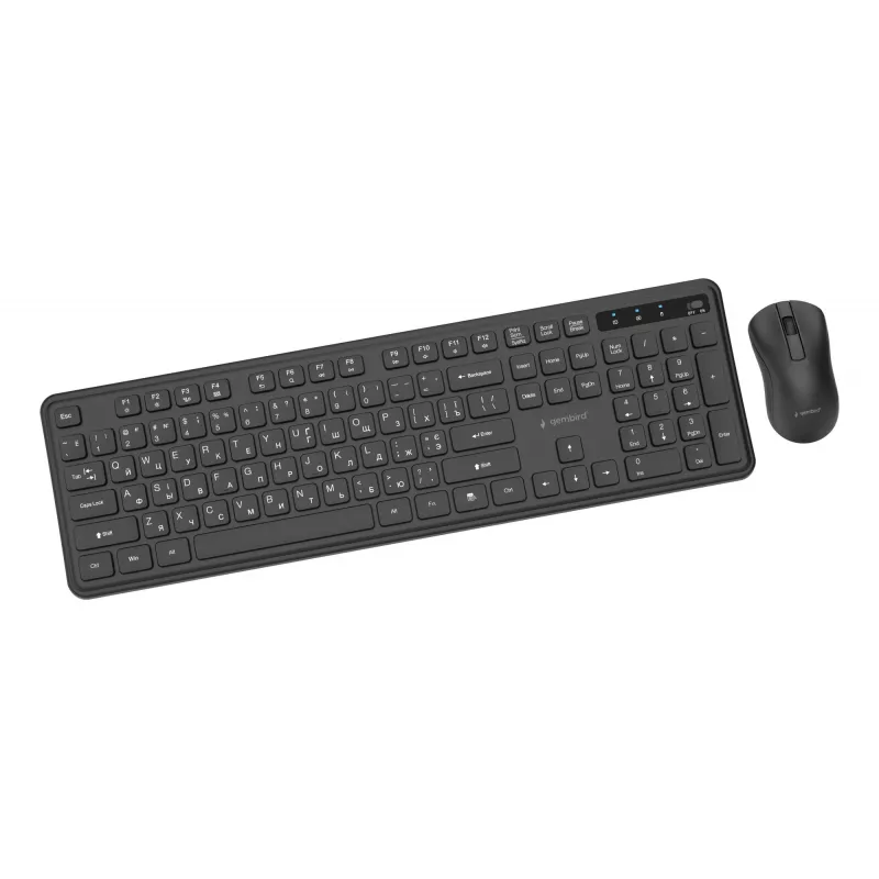 Gembird KBS-WPS-01-CYRL set tastiera e mouse wireless, cirillico, nero