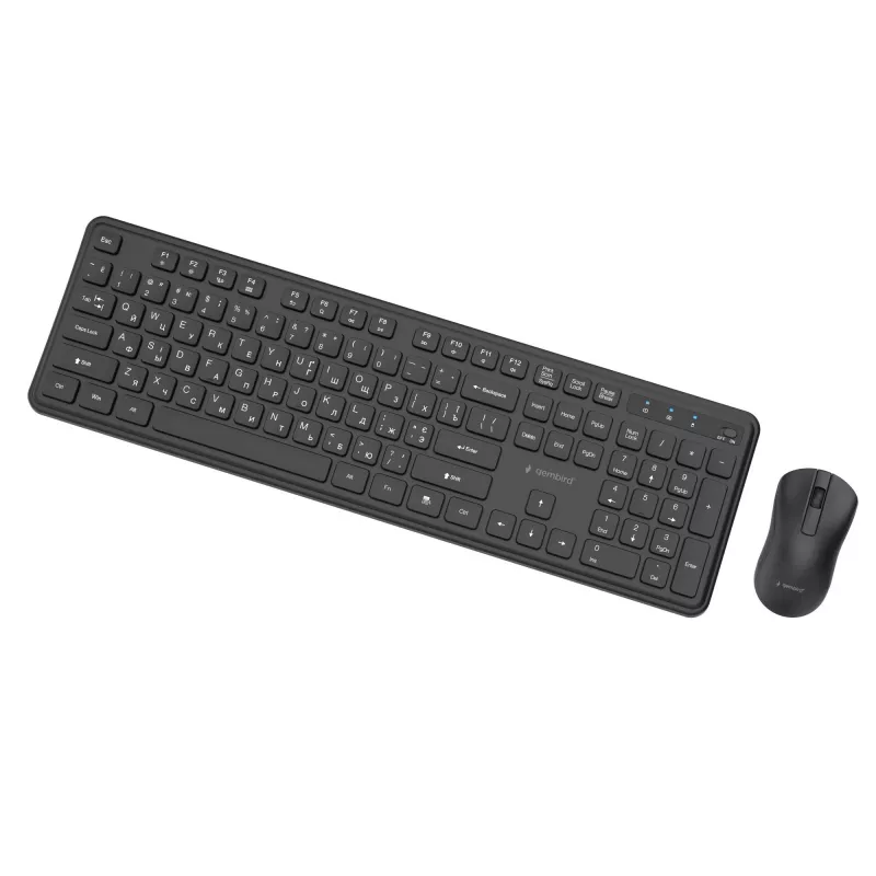 Gembird KBS-WPS-01-CYRL set tastiera e mouse wireless, cirillico, nero
