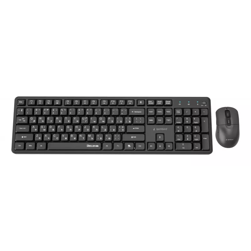 Gembird KBS-WMS-01-CYRL set tastiera e mouse wireless, cirillico, nero