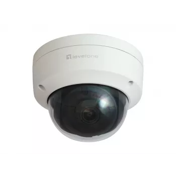 LevelOne GEMINI Telecamera IP a cupola fissa, 4 megapixel, H.265, 802.3af PoE, LED IR, interno/esterno