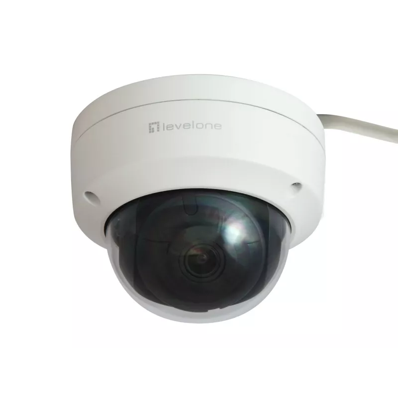 LevelOne GEMINI Telecamera IP a cupola fissa, 4 megapixel, H.265, 802.3af PoE, LED IR, interno/esterno