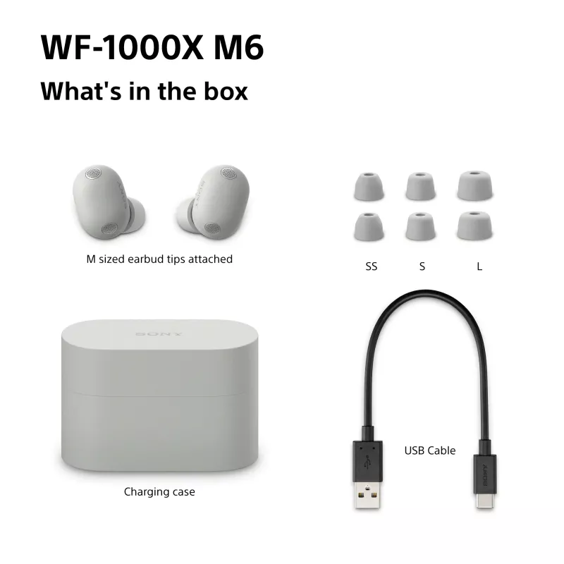 Sony WF1000XM6S.CE7 Headset wireless in-ear chiamate/musica Bluetooth argento