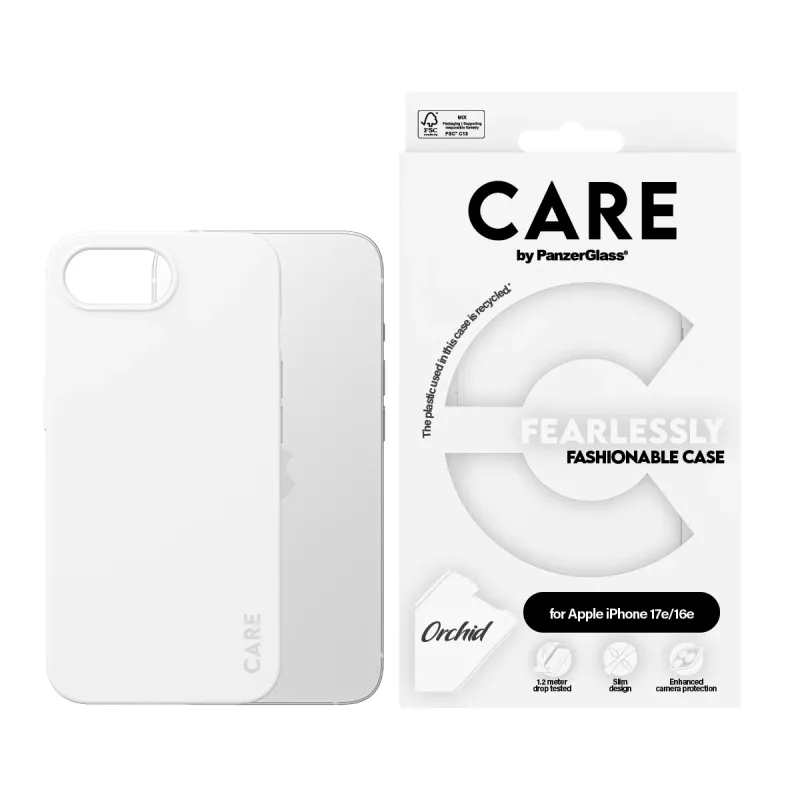 PanzerGlass CARE™ by ® custodia White Orchid iPhone 17e | 16e, custodia, Apple - iPhone 16e, Apple - iPhone 17e, bianco