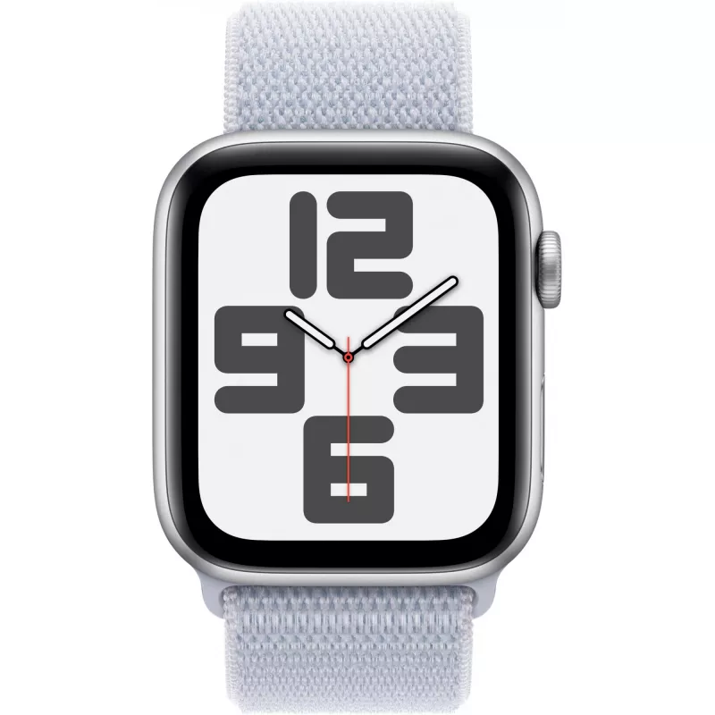 Apple Watch SE GPS 44 mm cassa in alluminio argento, cinturino Sport Loop Blue Cloud