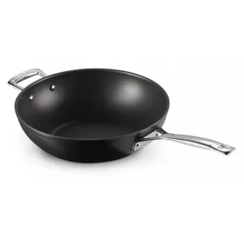 Le Creuset Wok antiaderente Toughened Non-Stick 30 cm nero/argento